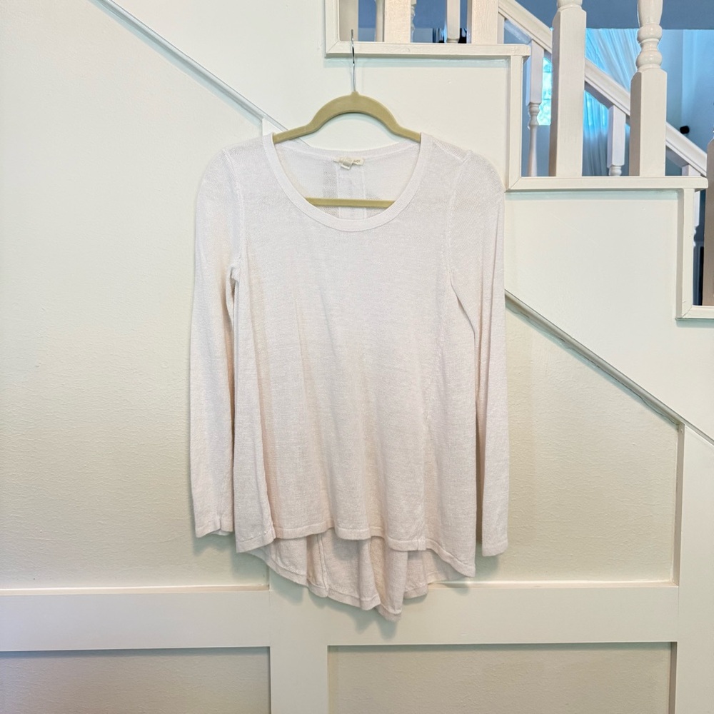 Eileen Fisher 100% Organic Linen White Long Sleeves Top size XS/TP